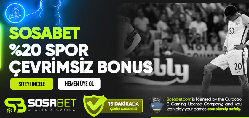 Sosabet %20 Spor Çevrimsiz Bonus